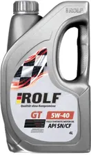 Масло моторное мотор. ROLF GT SAE 5W40 API SN/CF (4 л) ПЛАСТИК