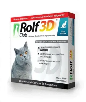 Ошейник Rolf Club 3D для кошек против клещей, блох и комаров