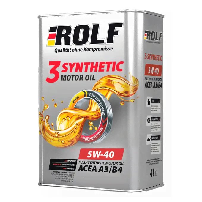 Масло синтетическое Rolf 3-Synthetic 5W-40 4 л