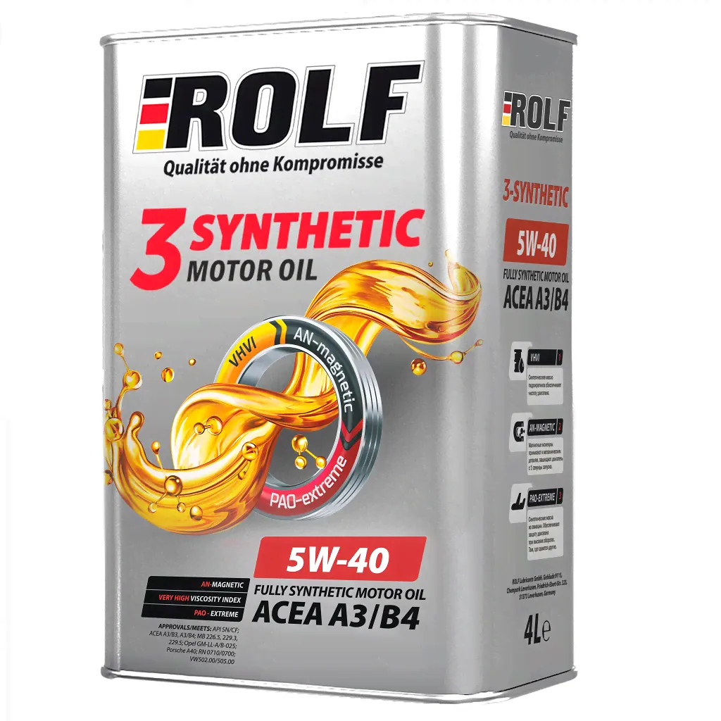 ROLF 3-synthetic 5W-40 ACEA A3/B4 4L-0
