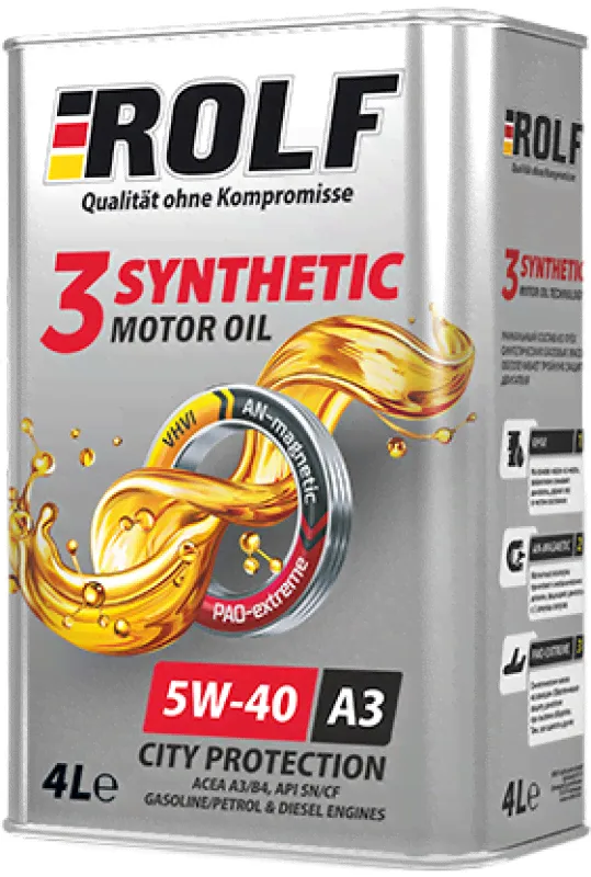 ROLF 3-SYNTHETIC 5W40 A3/B4 синт 4л (4 в уп)