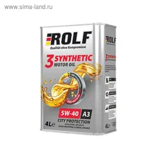 Масло моторное Rolf 5W40, 3-Synthetic, A3/B4, синтетическое, 4 л