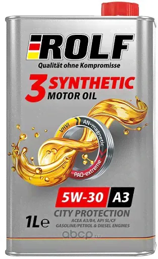 Синтетическое моторное масло ROLF 3-SYNTHETIC 5W-40 1 л